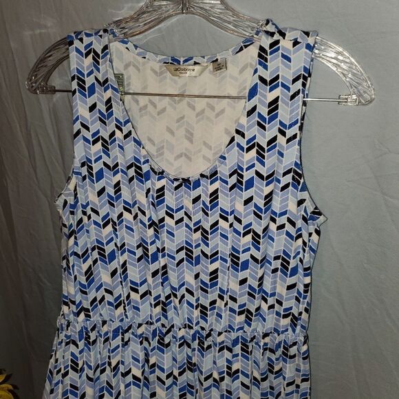 Liz Claiborne maxi sleeveless dress. Chevron style. SP. - Picture 2 of 7